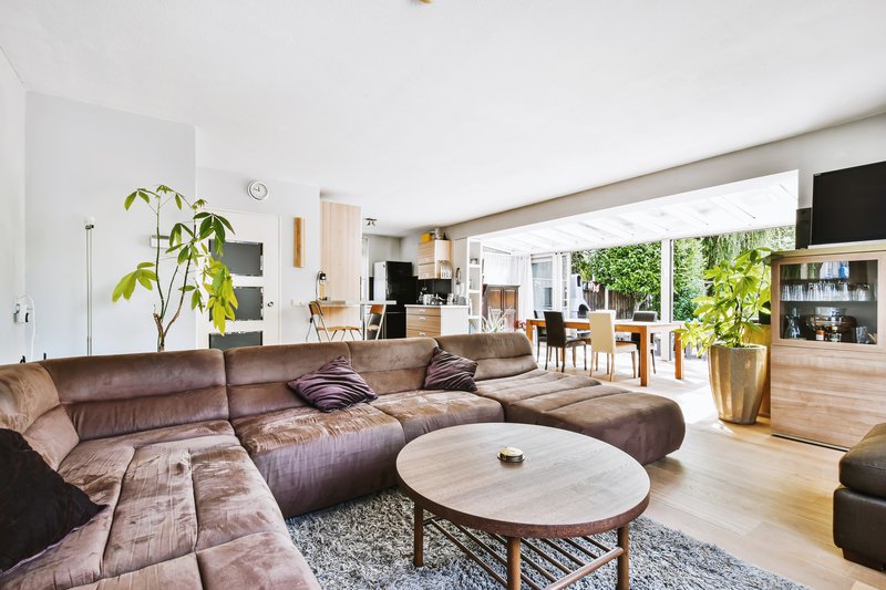 muebles de sala con mesa de centro en acogedora casa en Puebla